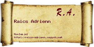 Raics Adrienn névjegykártya